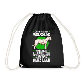 Ohne meinen Irischer Wolfshund Irish Wolfhound - Turnbeutel - Schwarz - Vorne