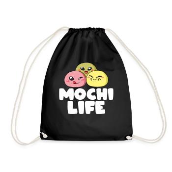 Mochi Indonesian Rice Cake Balls - Drawstring Bag - black - Front