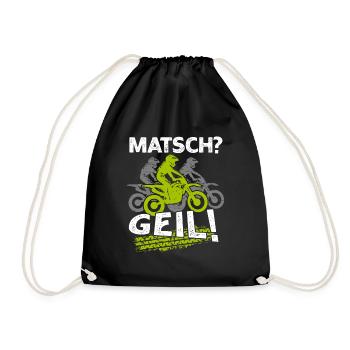 Matsch Geil Motocross Motocrossfahrer Dreckig - Turnbeutel - Schwarz - Vorne