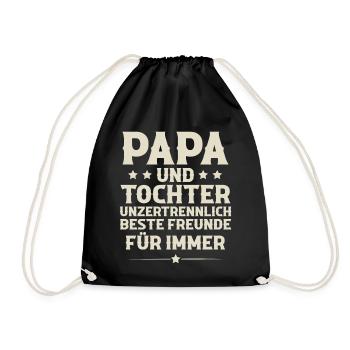 Vater Und Tochter - Turnbeutel - Schwarz - Vorne