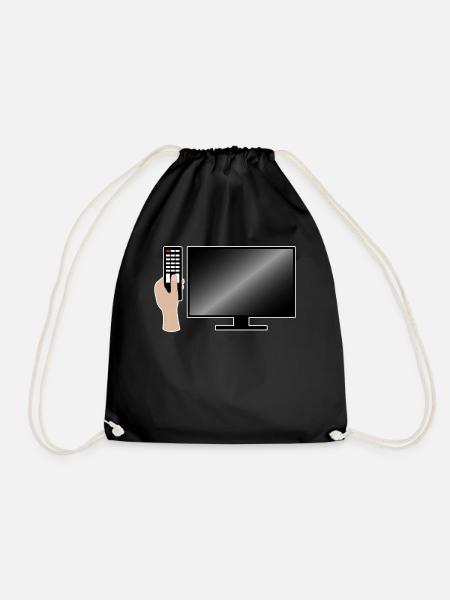 Fernsehen Fernseher TV Kino Filme Movies Geschenk - Turnbeutel - Schwarz