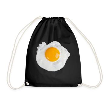 Egg Fried Egg Scrambled Eggs Breakfast Egg for Toast - Drawstring Bag - black - Front