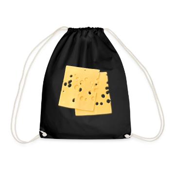 A slice of cheese for toast breakfast - Drawstring Bag - black - Front