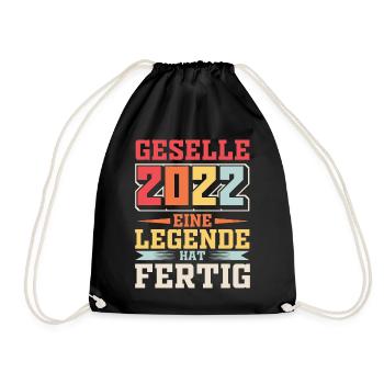 Geselle 2022 Retro Geschenk - Turnbeutel - Schwarz - Vorne