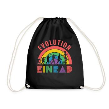 Einrad Evolution Geschenk - Turnbeutel - Schwarz - Vorne