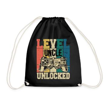 Level Uncle Unlocked - Drawstring Bag - black - Front