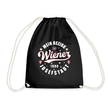 Ein echter Wiener Mein Bezirk 1080 Josefstadt - Turnbeutel - Schwarz - Vorne