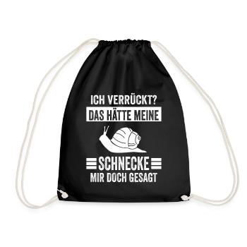 Schnecke Schnecken - Turnbeutel - Schwarz - Vorne