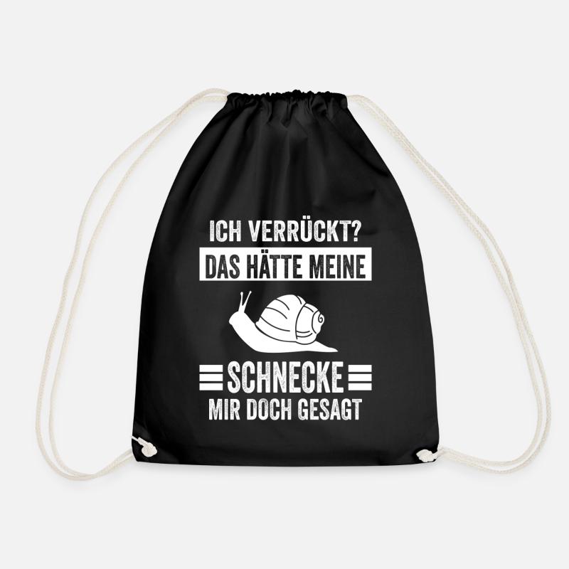 Schnecke Schnecken - Turnbeutel - Schwarz
