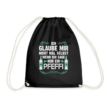 Ich glaube mir nicht wenn ich sage nur ein Pfeffi - Turnbeutel - Schwarz - Vorne