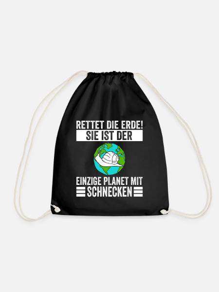 Umweltschutz Schnecke Schnecken - Turnbeutel - Schwarz