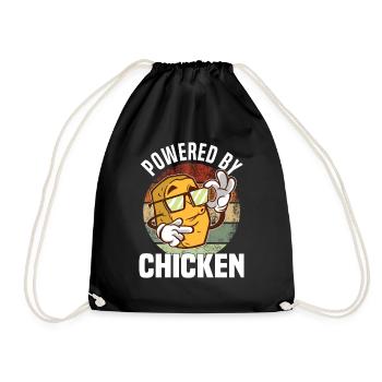Chicken Diet Breakfast Chicken Nuggets Fan - Drawstring Bag - black - Front