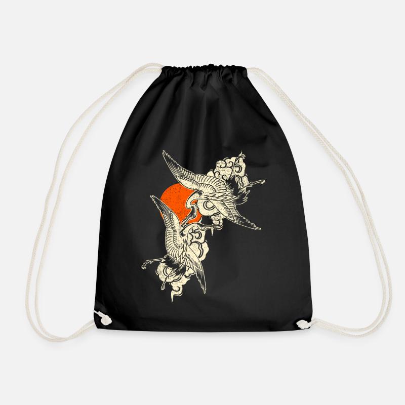 Kraniche - Japanische Kunst - Turnbeutel - Schwarz