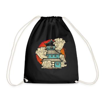 Art japonais - Sac de sport léger - noir - Devant