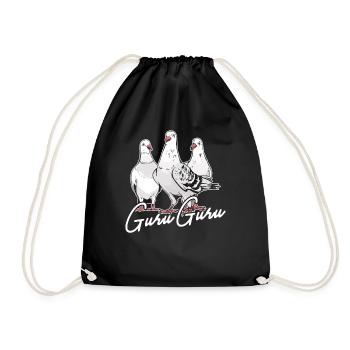 Carrier pigeons Guru Guru pigeons - Drawstring Bag - black - Front