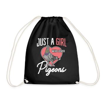 Carrier pigeons Just a Girl who Loves Pigeons - Drawstring Bag - black - Front