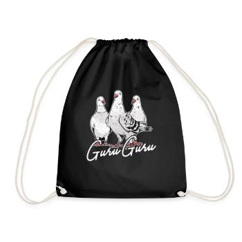 Carrier pigeons Guru Guru pigeons - Drawstring Bag - black - Front