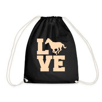 Amoureux des chevaux Équitation Cavalière fille - Sac de sport léger - noir - Devant