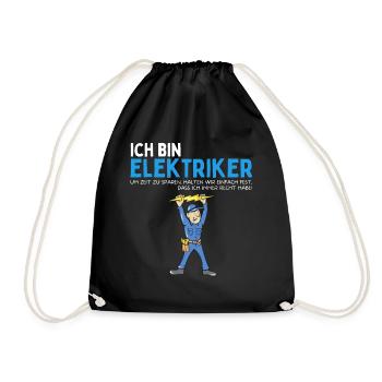 Lustiger Elktro Elektriker Elektroniker Spruch - Turnbeutel - Schwarz - Vorne