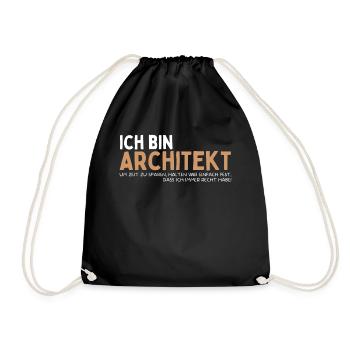Architekt Lustiges Architekten Spruch - Turnbeutel - Schwarz - Vorne