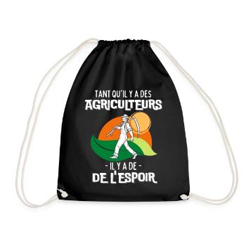 Tant qu'il y a des Agriculteurs il y a de l'Espoir - Sac de sport léger - noir - Devant