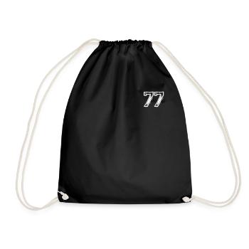 77 Seventy Seven HANDDRAWN-NUMBERS - Drawstring Bag - black - Front