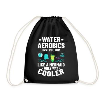 Wasser Aerobic Aquafitness Aquatraining Aqua - Turnbeutel - Schwarz - Vorne