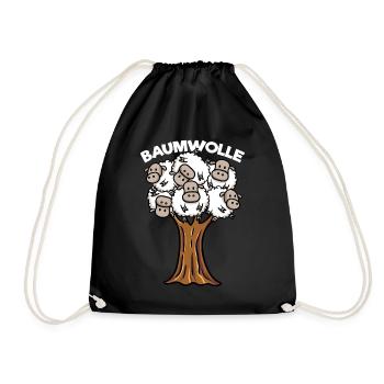 Baumwolle - Turnbeutel - Schwarz - Vorne