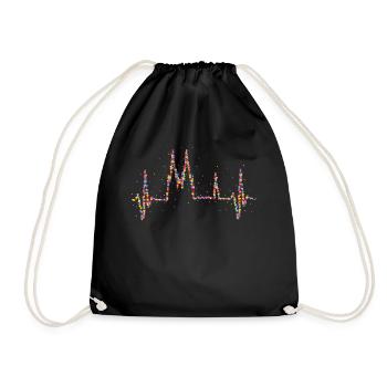 Cologne Cathedral Heartbeat Cologne Carnival - Drawstring Bag - black - Front