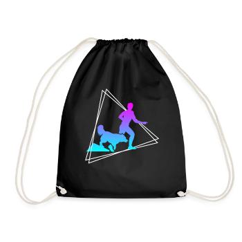 Dog Training Dog Education Retro Gift - Drawstring Bag - black - Front
