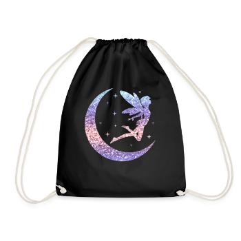 Glitter Fairy Elf Fairy Tale Ladies Girl Gift - Drawstring Bag - black - Front