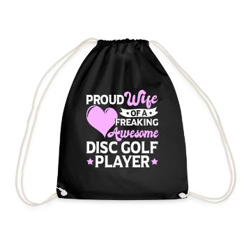 Golfer Trainer Frisbee Lover Disc Golf Player - Drawstring Bag - black - Front