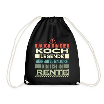 koch ihr malocht ich bin in rente - Turnbeutel - Schwarz - Vorne