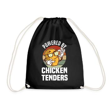 Chicken Diet Breakfast Chicken Nuggets Fan - Drawstring Bag - black - Front