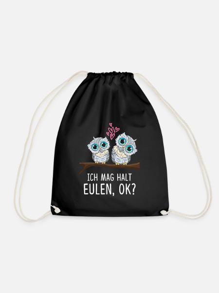 Ich Mag Halt Eulen Ok - Turnbeutel - Schwarz
