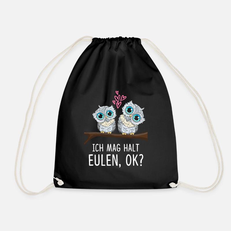 Ich Mag Halt Eulen Ok - Turnbeutel - Schwarz