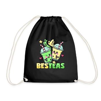 Bubble Tea Freundschaft Besties BesTeas - Turnbeutel - Schwarz - Vorne