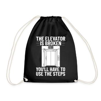 Elevator Elevator System Technician Elevator Lift - Drawstring Bag - black - Front