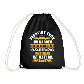 Lustige Inspizient Spruch - Turnbeutel - Schwarz - Vorne
