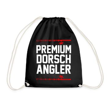 Angeln Dorsch Angler - Turnbeutel - Schwarz - Vorne