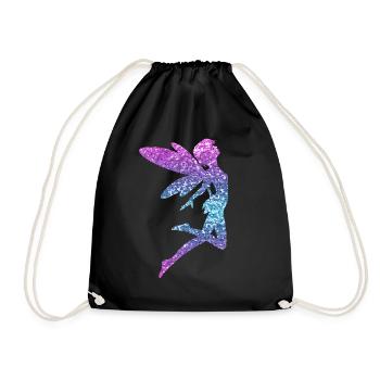 Glitter Fée Elfe Conte de Fées Dames Fille Cadeau - Sac de sport léger - noir - Devant