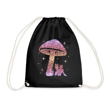 Glitter Fairy Elf Fairy Tale Ladies Girl Gift - Drawstring Bag - black - Front