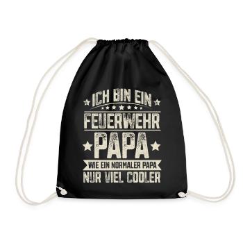 Papa Feuerwehr Vater Vatertag - Turnbeutel - Schwarz - Vorne