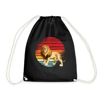 Lion Rétro - Sac de sport léger - noir - Devant