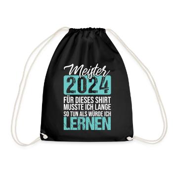 2024 Meister Abschluss bestanden Meitertitel - Turnbeutel - Schwarz - Vorne