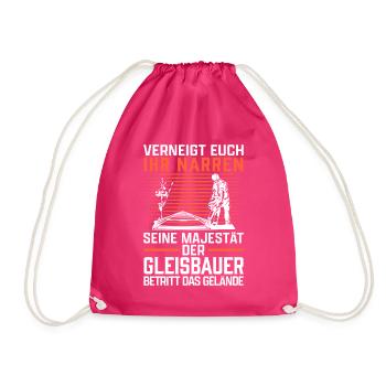 Seine Majestät der Gleisbauer Gleisbau - Turnbeutel - Fuchsia - Vorne