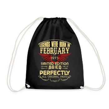 Legends were born in February 1973 birthday - Drawstring Bag - black - Front