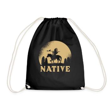 Indianer - Turnbeutel - Schwarz - Vorne