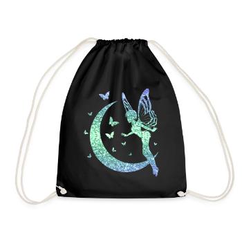 Glitter Fairy Elf Fairy Tale Ladies Girl Gift - Drawstring Bag - black - Front