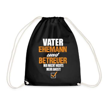Vater Ehemann und Betreuer - Turnbeutel - Schwarz - Vorne
